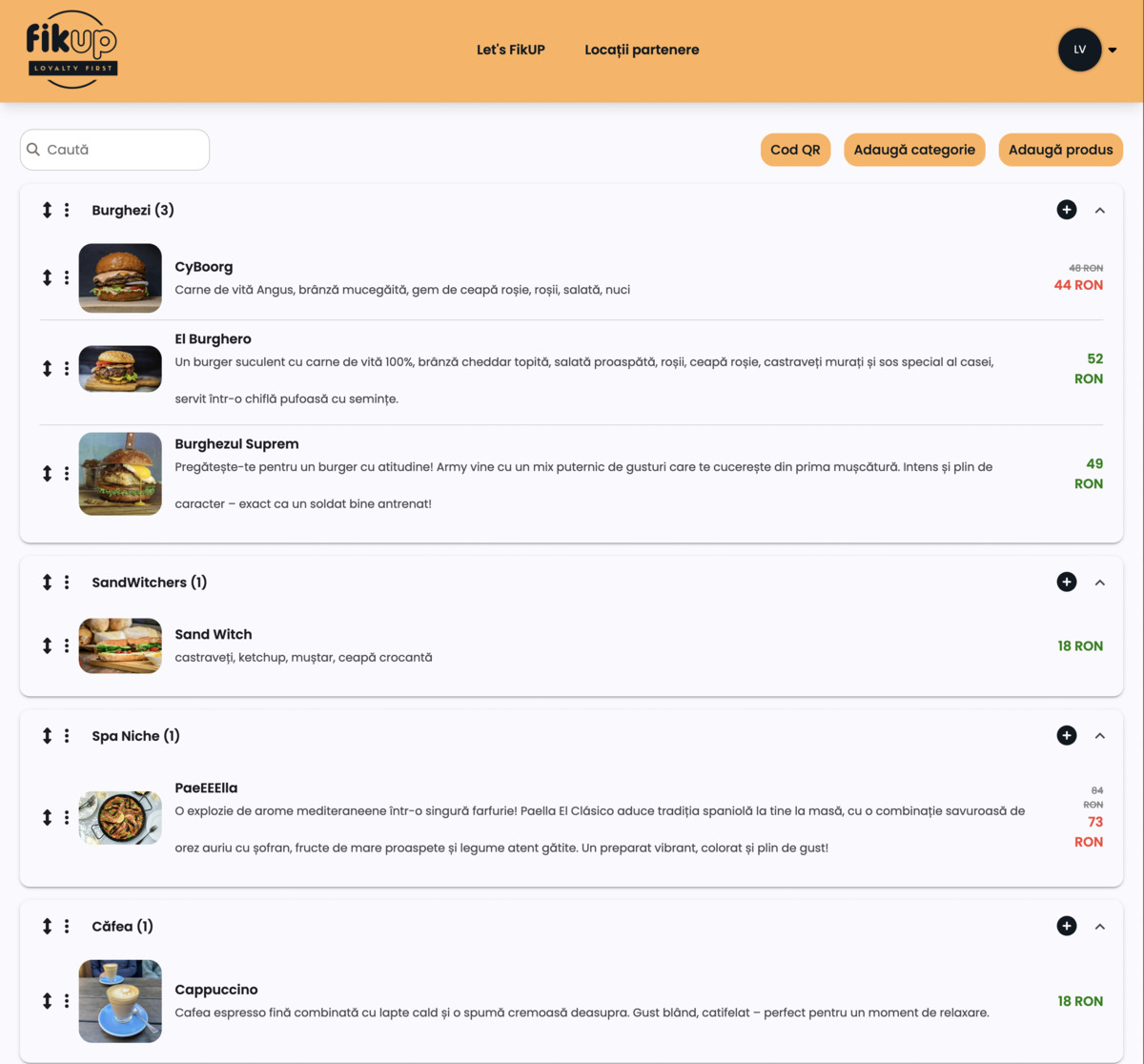 FikUP - Platformă completă de administrare pentru restaurante și afaceri